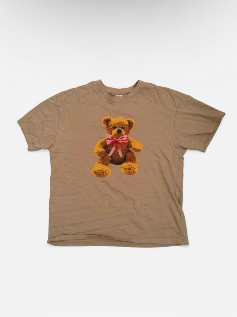 Urban Planet Tan Tee with Teddy Bear Graphic